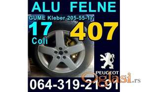 Pežo 407 ALU FELNE 17 i GUME Kleber 205-55-17
